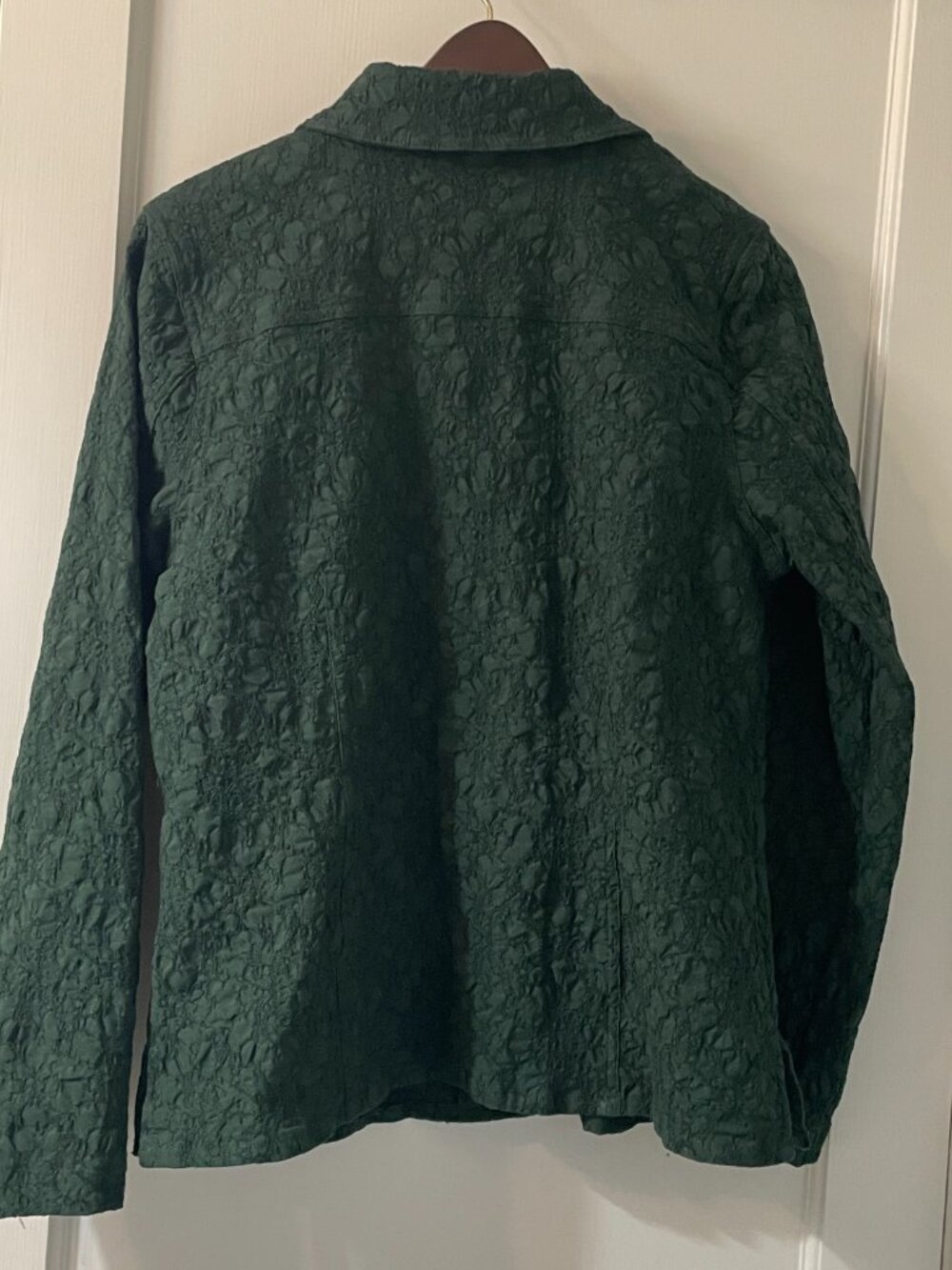 Acorn Cropped Button Front Jacket Women's M Forrest Green Cotton Blend - Picture 4 of 7